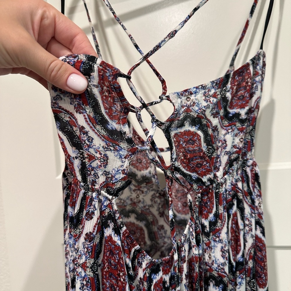 Printed maxi dress with strappy back
